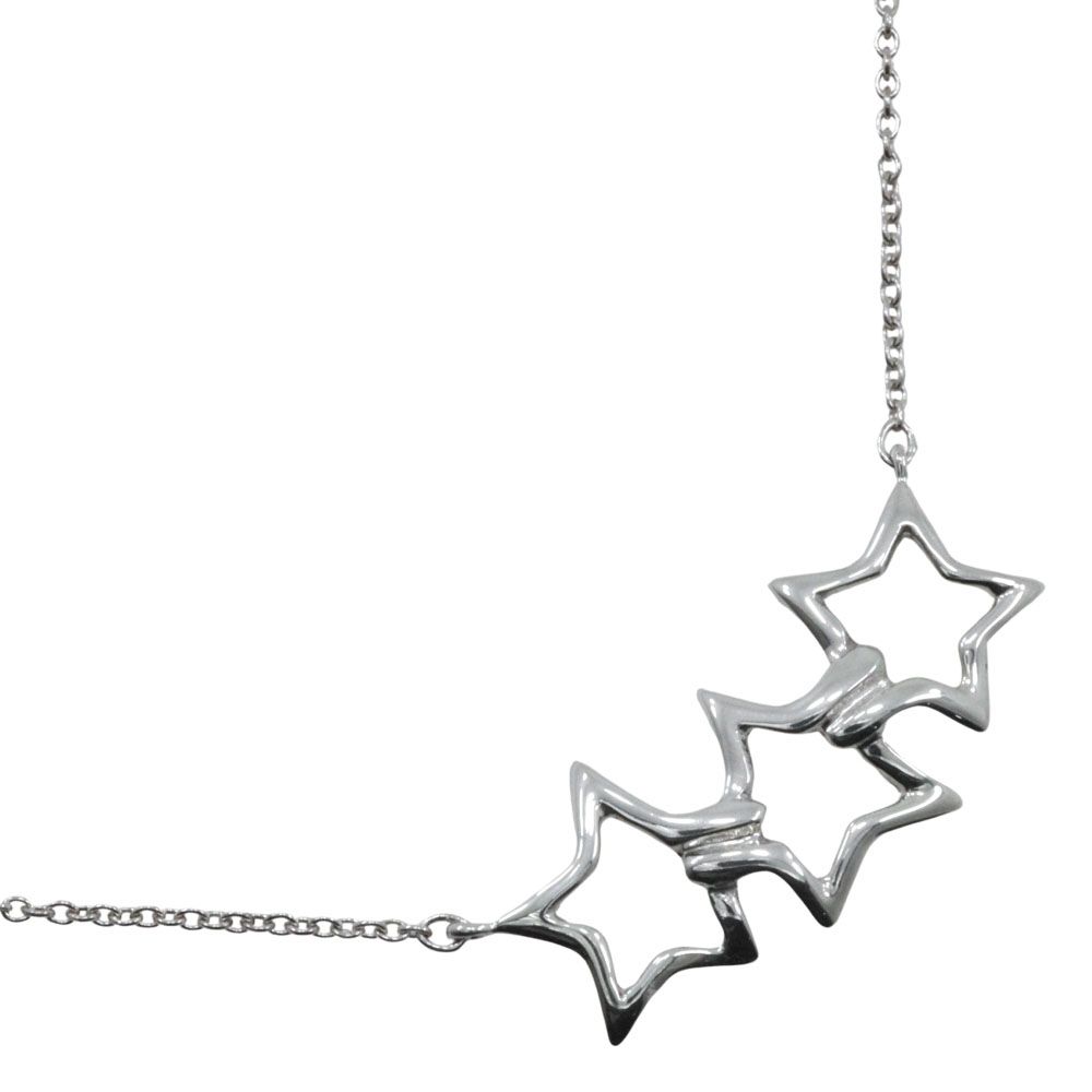 Tiffany Triple Star Necklace Silver