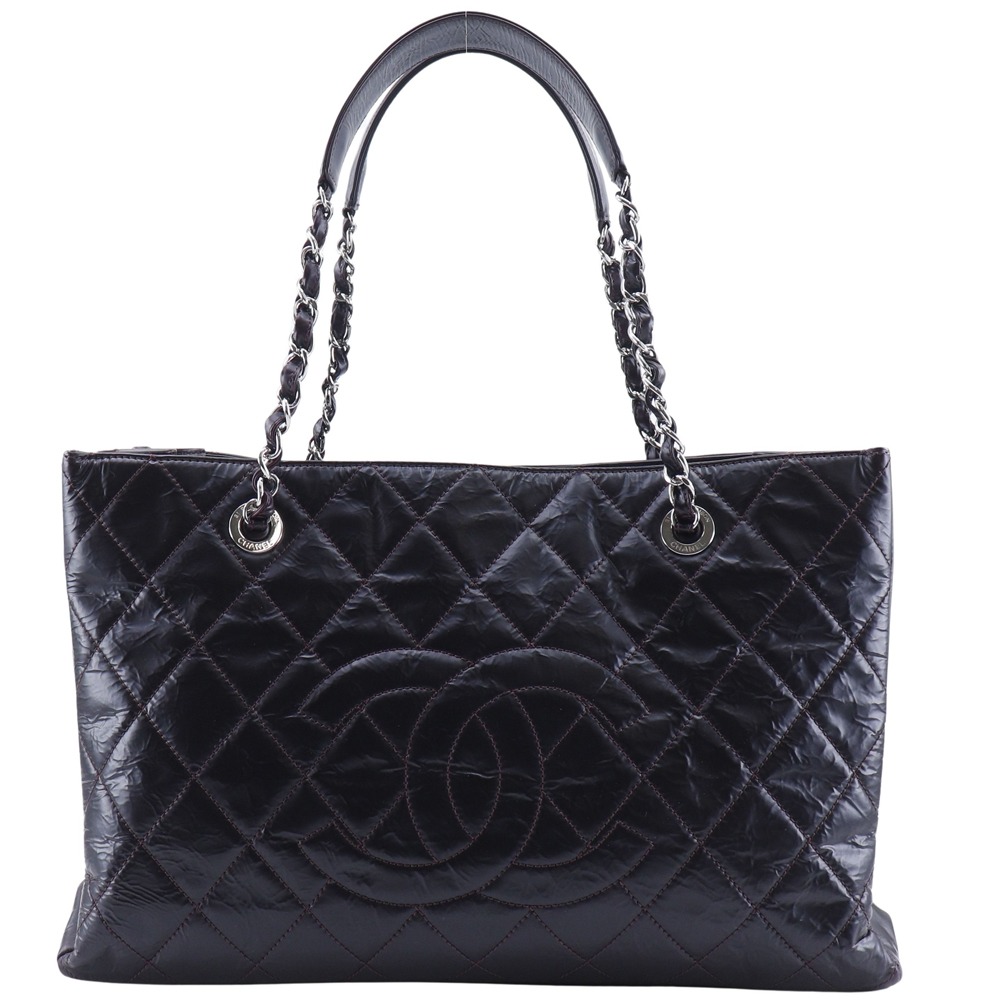 Pre-owned Chanel Grand Shopping Tote XL Matelasse Chain Tote Bag