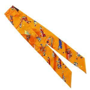 Pre-owned Hermès Twilly Scarf, EX-LIBRIS LES PARISIENNE, Silk, Made in France, Women's