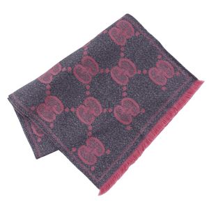 Pre-owned Gucci GG wool lamé jacquard scarf (598993) made in Italy from wool, nylon, and metallic fibers. Women's.