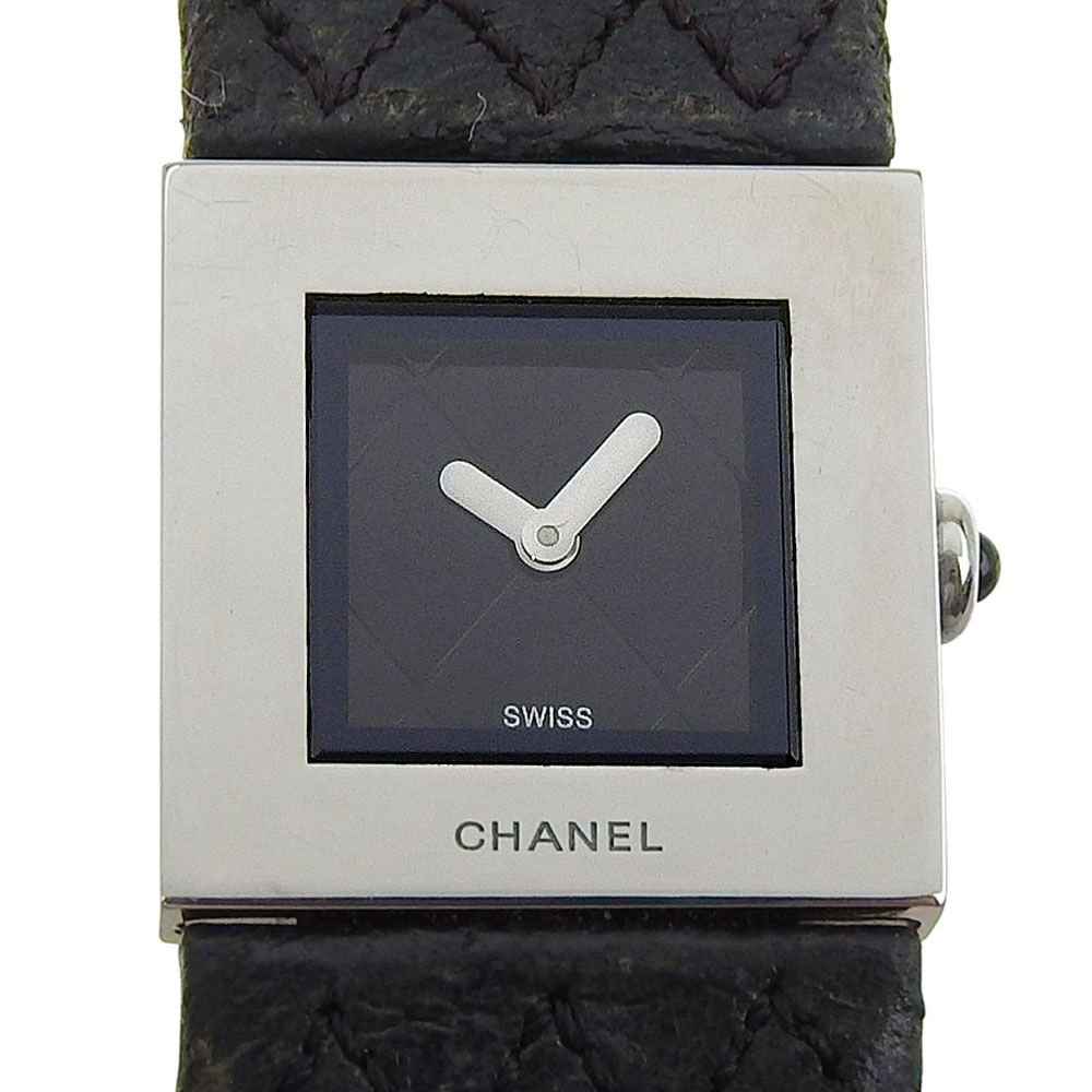CHANEL Matelasse Watch, Stainless Steel, Women\'s, Black, H0009 CHANEL Matelasse H0009 Quartz Black Dial Ladies Wrist Watch  main image 2