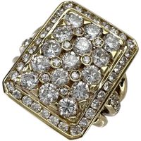Pre-owned Italian Jewelry MINE & CO Diamond Ring, 16.5g, 18K Gold, Size 13.5, Women's