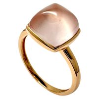 Pre-owned size 13 rose quartz ring in 18K pink gold, 3.4g, for women.
