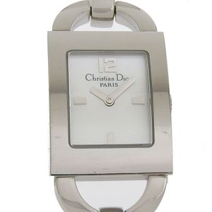 二手 Dior Maris 手表 D78-109，不锈钢，石英机芯，模拟显示，白色表盘，女士款。