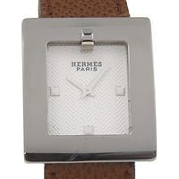 エルメス HERMES ベルトウォッチ 腕時計 BE1.210 ステンレススチール×レザー クオーツ アナログ表示 ホワイト文字盤 Belt watch レディース【中古】