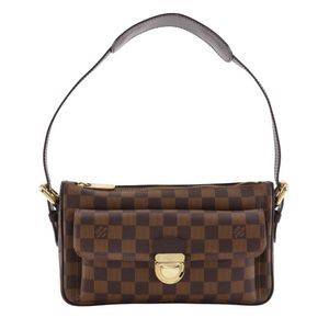 二手LOUIS VUITTONRavero GM Damier 帆布单肩包，棕色，20006，VI1016，拉链封口，女士。