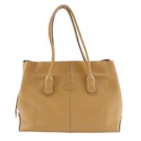 トッズ TOD’S Restyled D-Bag トートバッグ Dバッグ カーフ ベージュ 肩掛け,手提げ,A4 オープン Restyled D-Bag レディース【中古】