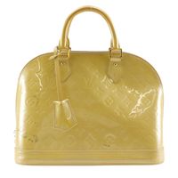 ルイ・ヴィトン LOUIS VUITTON アルマPM ハンドバッグ M91445 モノグラムヴェルニ 2011年 黄 FL2181 手提げ,A5 ダブルファスナー Alma PM レディース【中古】