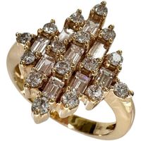 12.5号 ダイヤモンド 0.90ct リング・指輪 K18PGピンクゴールド 5.5g レディース 【中古】