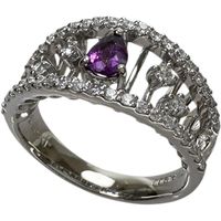 12号 パープルトルマリン 0.30ct ダイヤモンド 0.53ct リング・指輪 Pt900プラチナ 8.4g レディース 【中古】