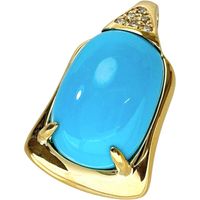 トルコ石 9.61ct ダイヤモンド 0.06ct ペンダントトップ K18ゴールド 5.7g レディース 【中古】