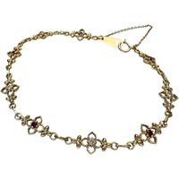 フラワーモチーフ ルビー ダイヤモンド ブレスレット K18ゴールド 6.6g 19cm レディース 【中古】