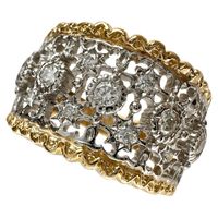 18号 【Ambrose/アンブローズ】透かし  ダイヤモンド 0.41ct リング・指輪 K18ゴールド/Pt900プラチナ 9.3g レディース 【中古】