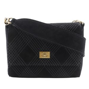 二手香奈儿 (CHANEL) 野性缝线肩背包 A19343Y02640，黑色麂皮，斜挎包，旋扣，女士款
