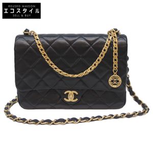 Chanel AS4000 Black G Hardware Lam Matelasse Top Handle Chain 2-Way Shoulder Bag