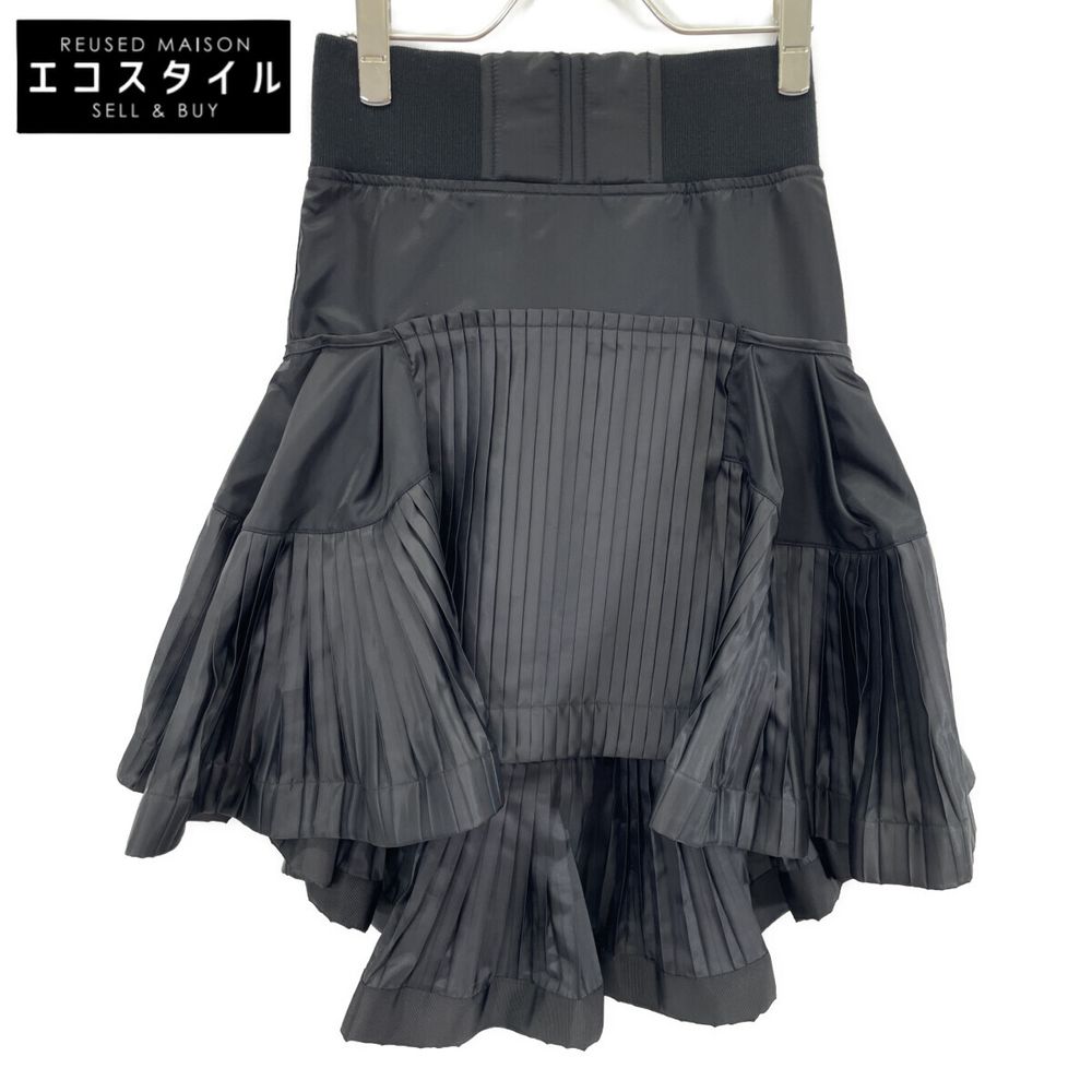 サカイ 25SS 25-07679 ﾌﾞﾗｯｸ ﾌﾟﾘｰﾂﾃﾞｻﾞｲﾝ Nylon Twill Skirt/ﾅｲﾛﾝﾂｲﾙ  
