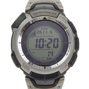 카시오 CASIO PRO TREK 손목시계 PRW-1300 TJ 스테인리스 스틸 일본제 쿼츠 디지털 표시 PRO TREK 맨즈【중고】