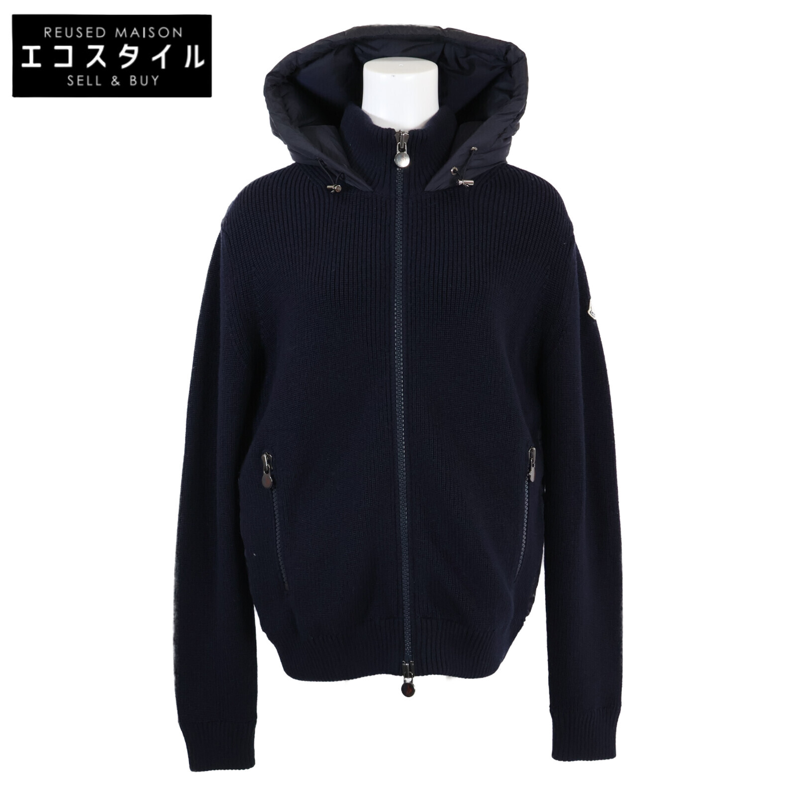 Moncler MAGLIONE TRICOT CARDIGAN Zip-Up Down Knit Sweater M | 日本