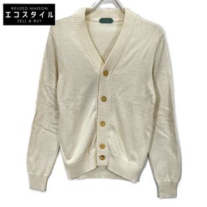 Zanone 813187 ZM366 Off-White 5 Gauge Cotton Rib Knit Cardigan 44
