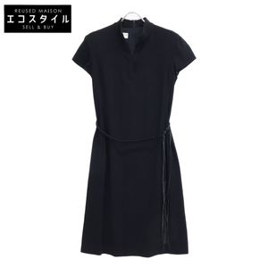 Armani Collezioni Black Leather Belt Sleeveless Dress, Size 40