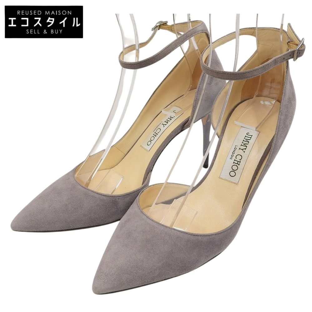 지미추 스웨이드 핀힐 포인티드 투펌프스 레이디스 그레이 38 38