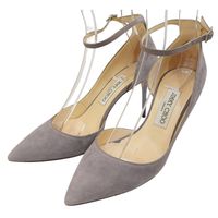 지미추 스웨이드 핀힐 포인티드 투펌프스 레이디스 그레이 38 38