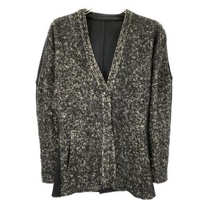 Akiranaka AW2326-BK Black Philine combi tex cardigan 2