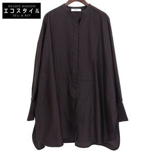 에불 아름다움 하이 카운트 코튼 새틴 밴드 컬러 블라우스 탑스 레이디스 차콜 38 38