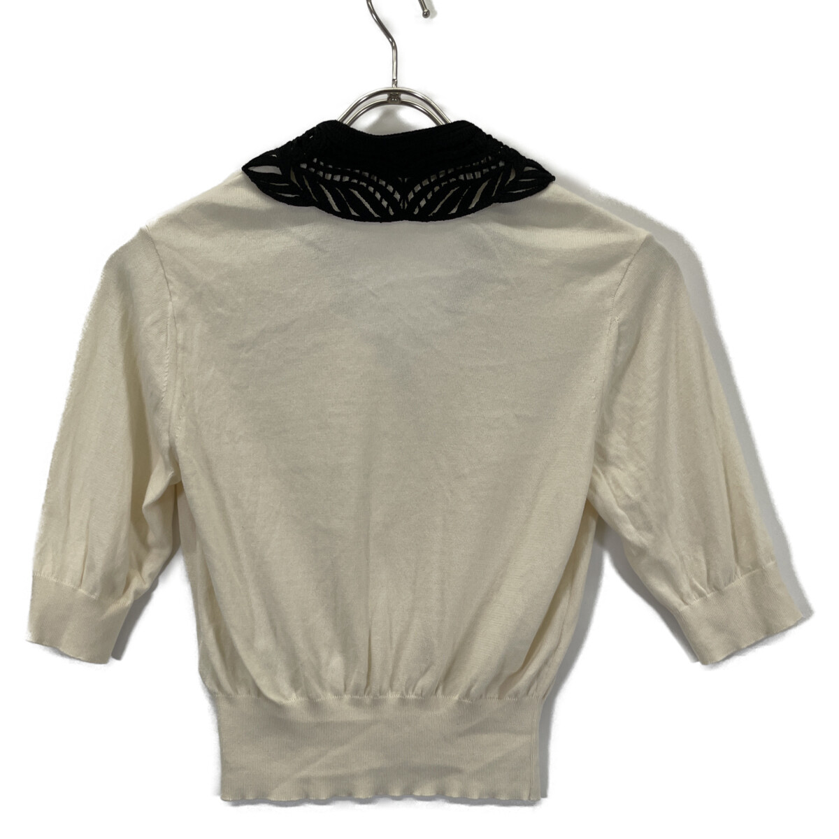 マメクロゴウチ 25AW ｱｲﾎﾞﾘｰ Embroidery Collar Knitted Top 2 Embroidery Collar Knitted Top