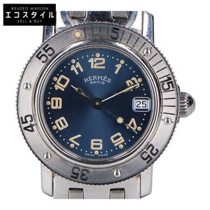 エルメス cl5 210 クリッパー ダイバーデイト SS ネイビー文字盤 クオーツ