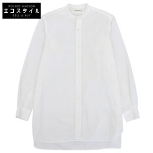 유겐 Rob 코튼 포플린 밴드 컬러 셔츠 탑스 남성 화이트 1 SHIRT003 1