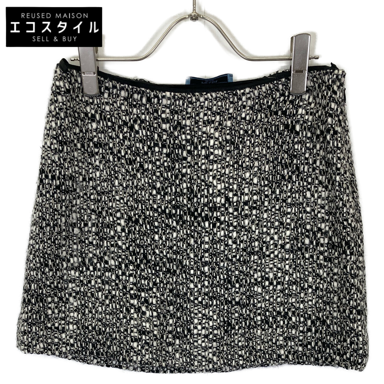 プラダ ﾌﾞﾗｯｸ×ﾎﾜｲﾄ ﾂｲｰﾄﾞﾐﾆｽｶｰﾄ 38 | 日本二手精品 ｜ ドコデモ