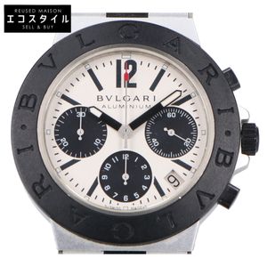 ブルガリ 美品 AC38TA アルニウム クロノグラフ ラバーバンド 自動巻き