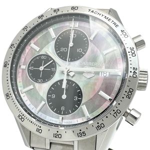 TAG HEUER/タグホイヤー CV201P カレラ 裏スケルトン　ブラック 腕時計 ステンレススチール/シェル 自動巻き/オートマ シェル文字盤/シルバーベルト メンズ 【中古】
