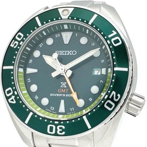 SEIKO/セイコー SBPK001 プロスペックス ダイバースキューバ GMT 腕時計 ステンレススチール ソーラー グリーン文字盤/シルバーベルト メンズ 【中古】