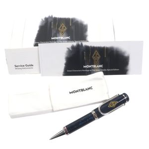 品相極佳 ▼MONTBLANC「了不起的蓋茨比」系列特別版旋轉式原子筆，海軍藍和銀色，男士款，書寫流暢