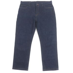 Excellent condition LOUIS VUITTON 2023 Autumn/Winter logo Plate leather patch denim pants, indigo blue, size 32, authentic, made in Japan, men's