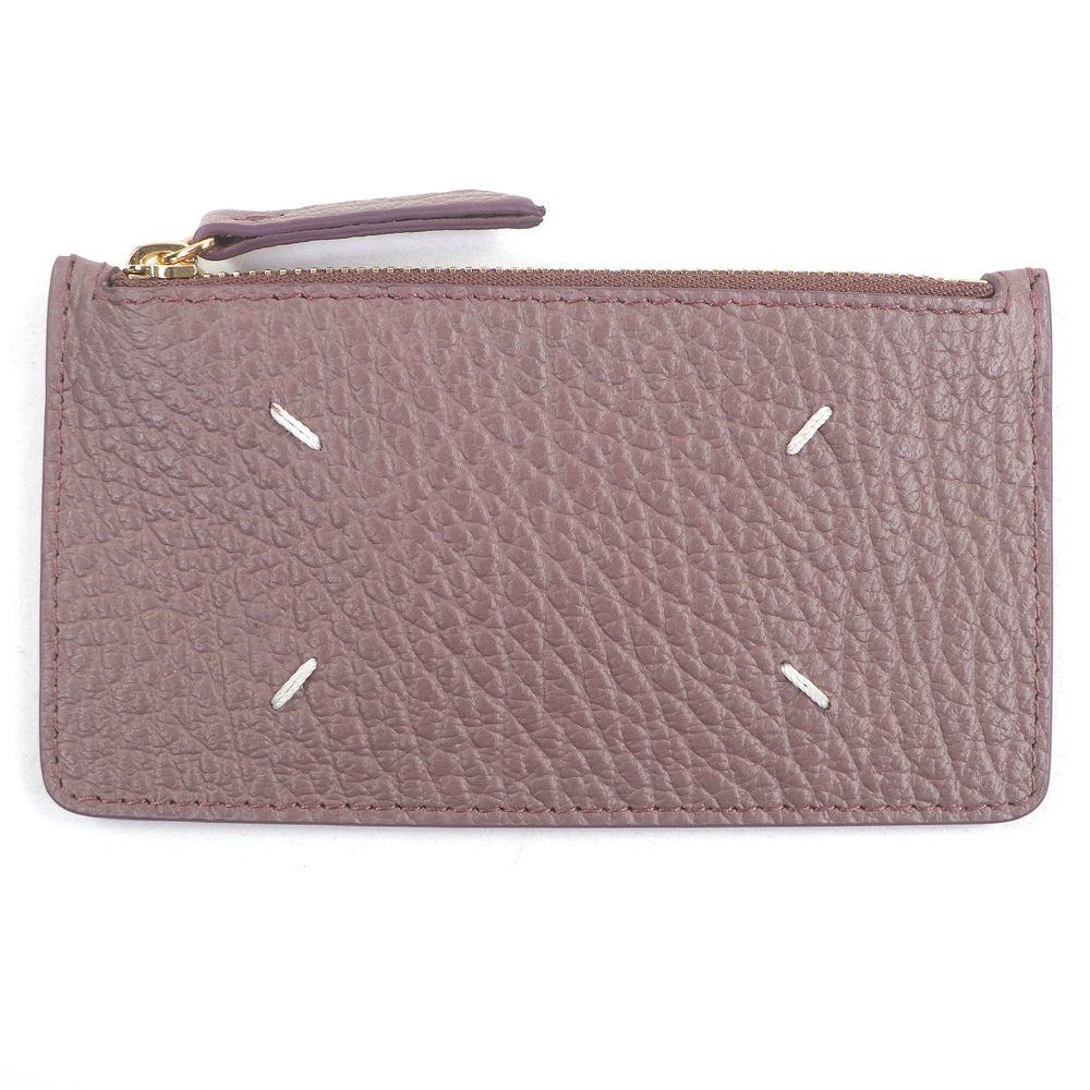 미사용품 □ Maison Margiela 11 S56UI0143 그레인 가죽 4 스티치 프래그먼트 케이스 코인 케이스 카드 케이스  아즈키 색 상자 첨부 이탈리아제 맨즈 | 日本二手精品 ｜ 도코데모