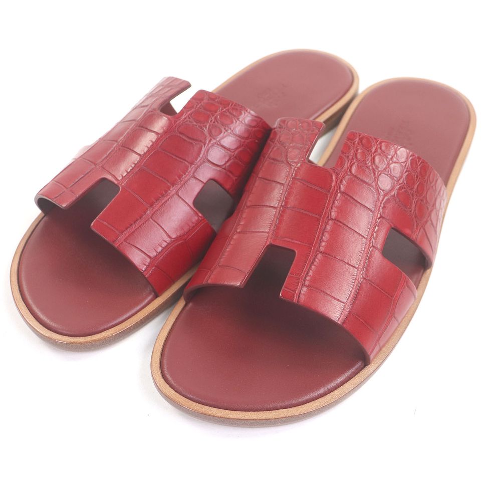 Unused Hermès Izmir Crocodile Leather Shower Sandals with H  display picture 1