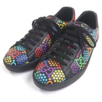Excellent condition GUCCI 610085 leather low-top sneakers with GG
