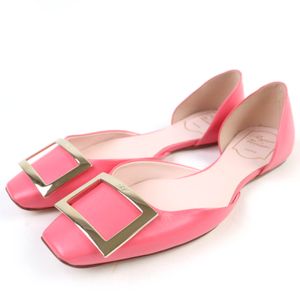 ROGER VIVIER Trumpet Ballerina 皮革平底鞋，粉色，36.5 码，意大利制造，状况极佳。