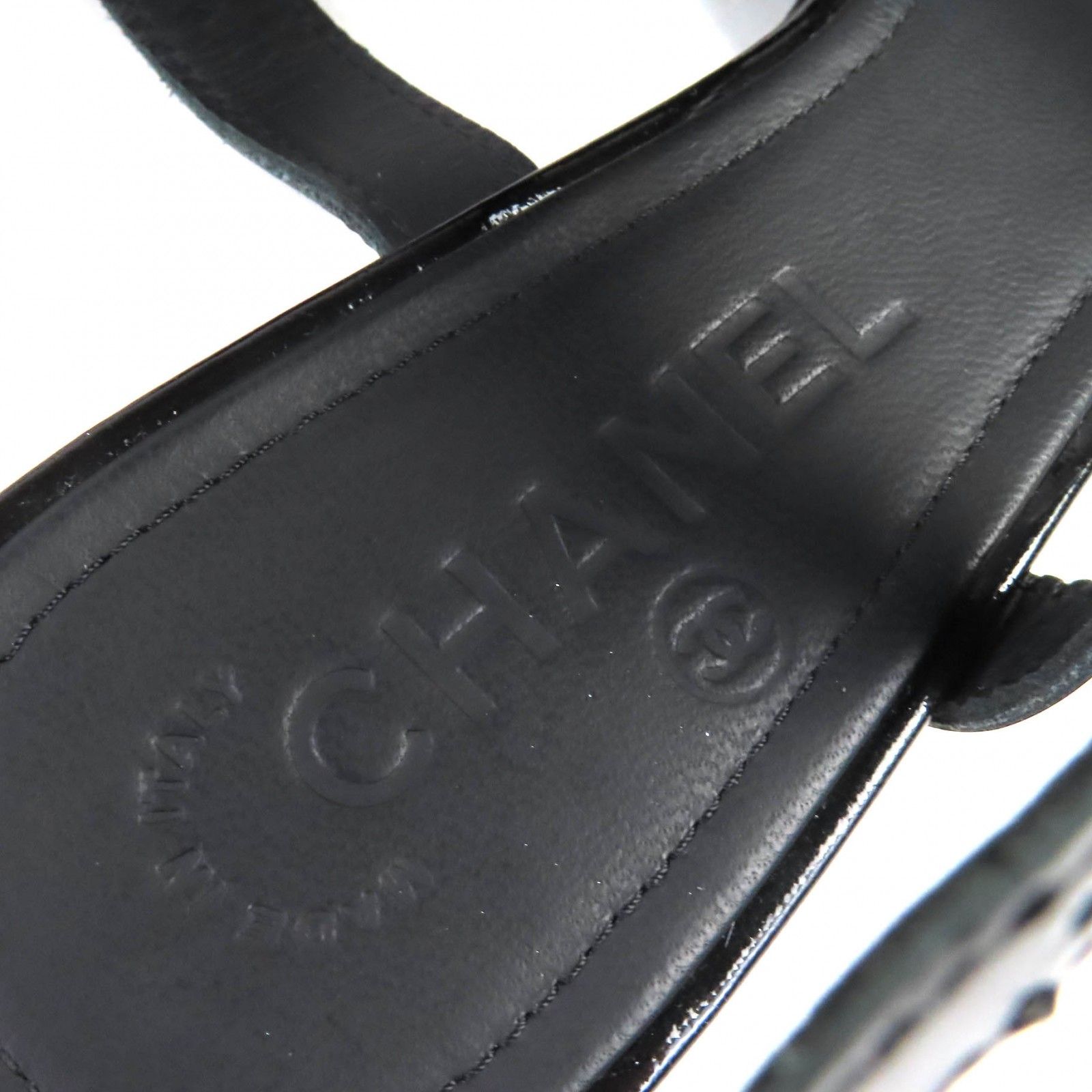 極美品△CHANEL シャネル パテントレザー ベルトデザイン