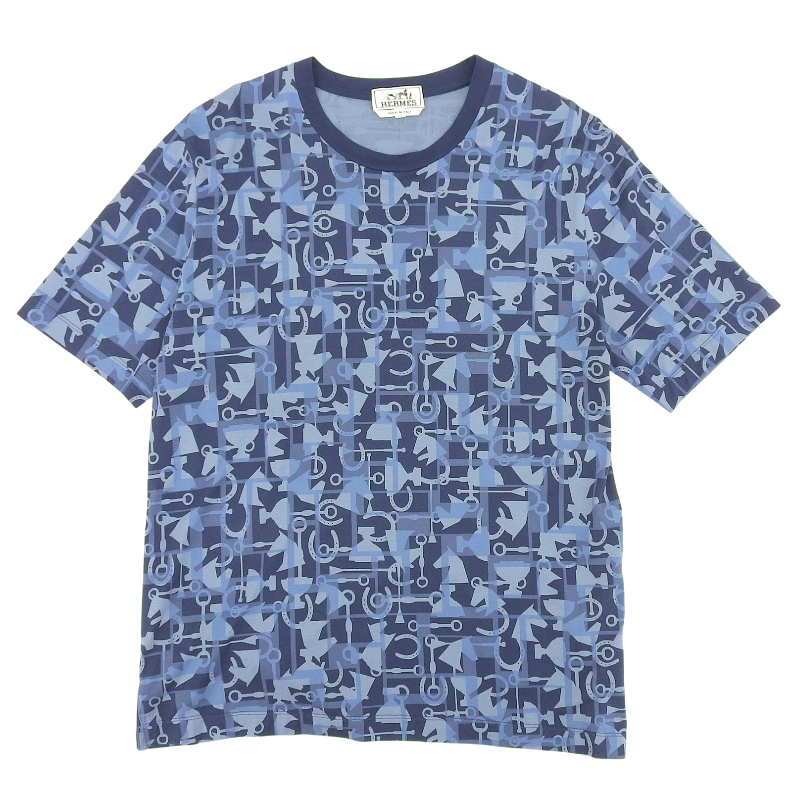 Excellent condition HERMES 100% cotton horse print short sleeve T