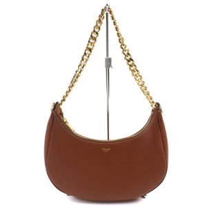 全新未使用CELINE 19958 中号 AVA CHAIN 皮革链条单肩包/流浪包，ブラウン，附防尘袋