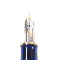 品相極佳的PERIKAN M600 Souverän 14C EF尖特別版鋼筆，海軍藍和金色筆身，德國製造。推薦男士使用。