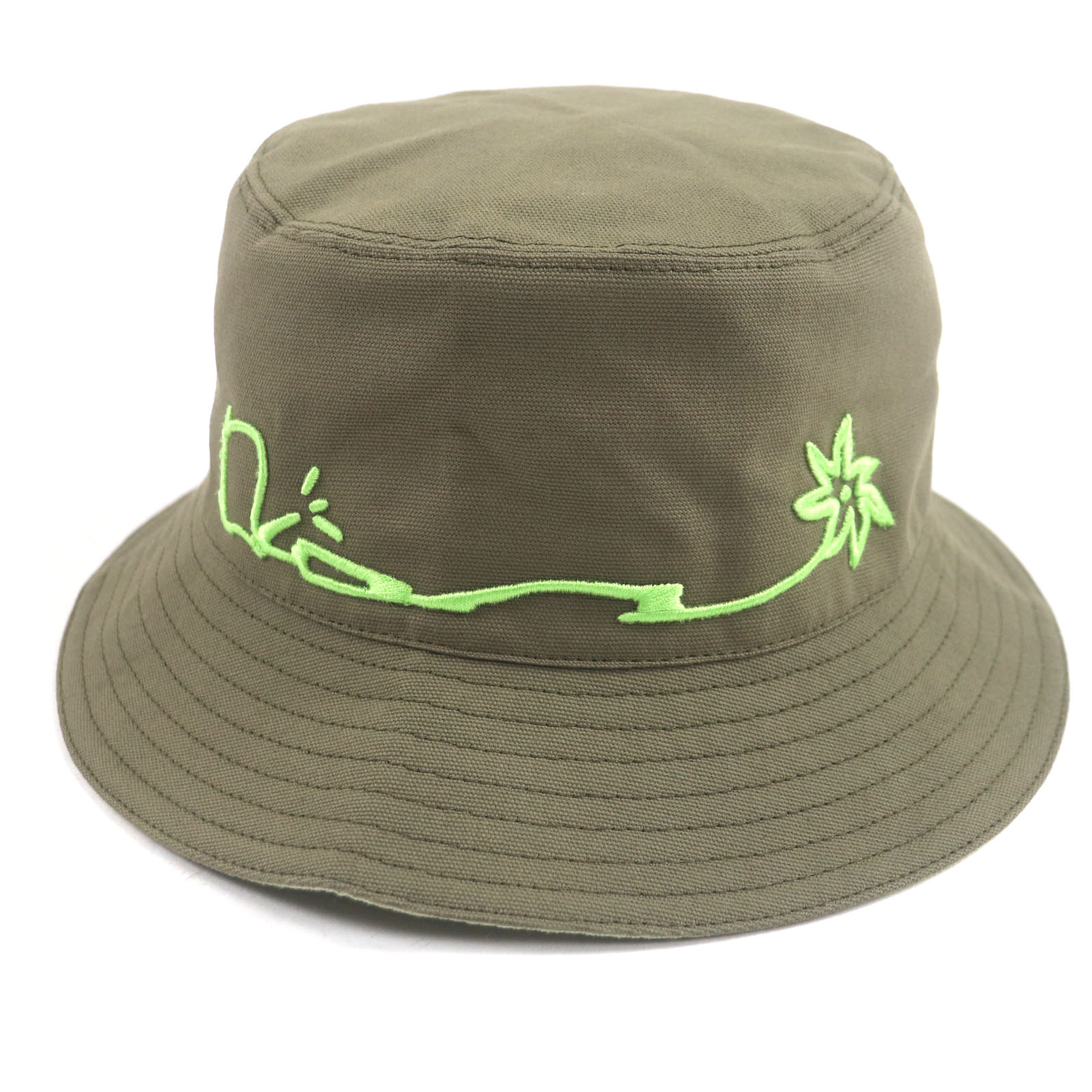 全新 DIOR Cactus Jack 刺繡漁夫帽，卡其色，M 碼，義大利製造，033C906U4511，男士