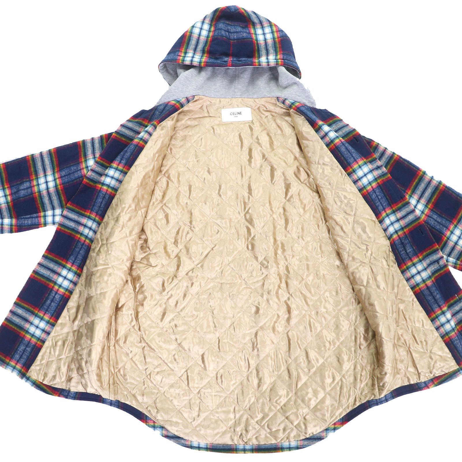 極美品△CELINE セリーヌ 2W16B029X コットン100％ トリオンフ金ボタン