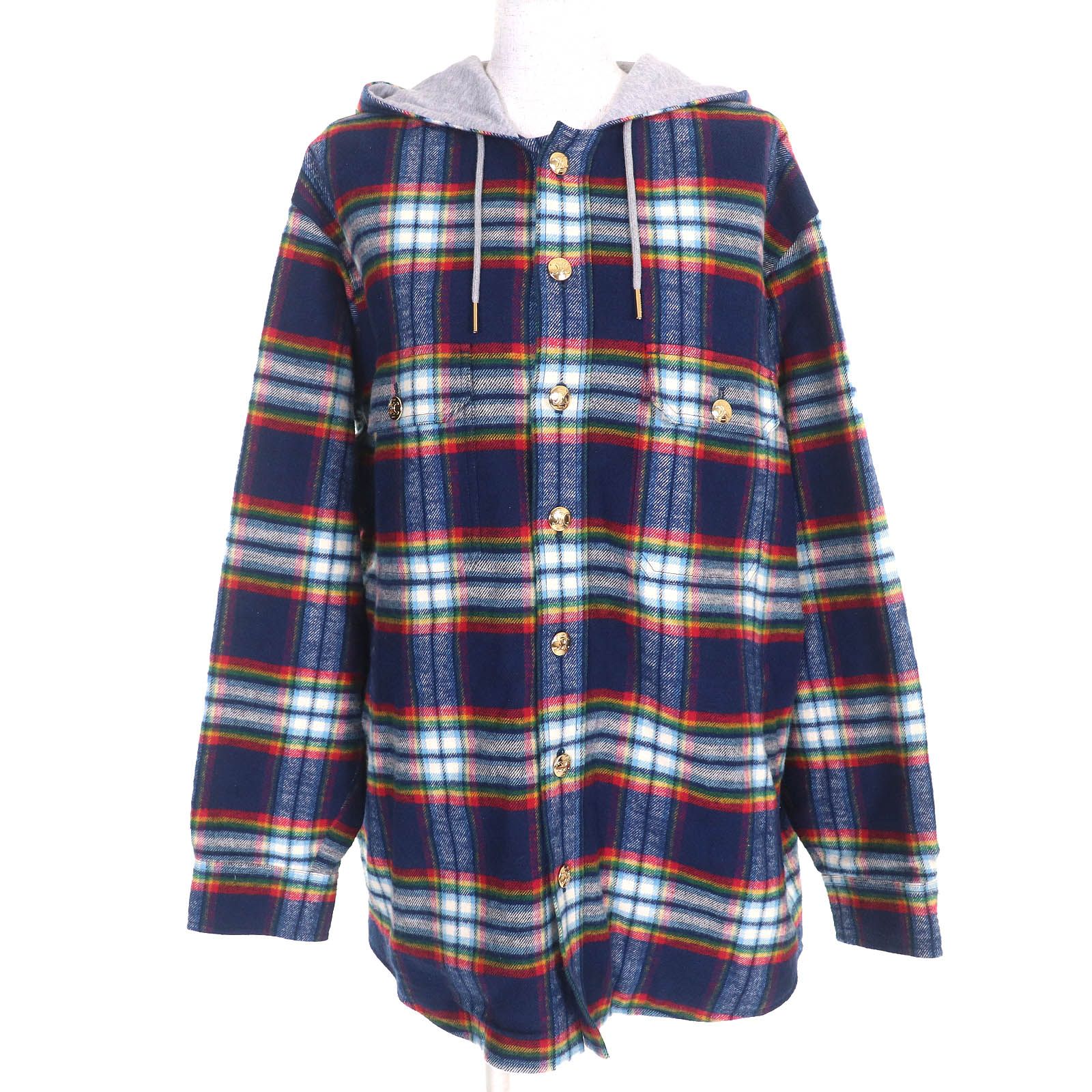 極美品△CELINE セリーヌ 2W16B029X コットン100％ トリオンフ金ボタン