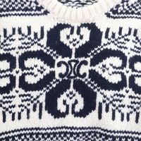 極美品★CELINE セリーヌ 24-25AW 2ADLR888Z01MA カシミヤ混 トリオンフ刺繍 クルーネック 長袖 ニット S 正規品 定価341000円 極美品☆CELINE セリーヌ 24-25AW 2ADLR888Z01MA カシミヤ混