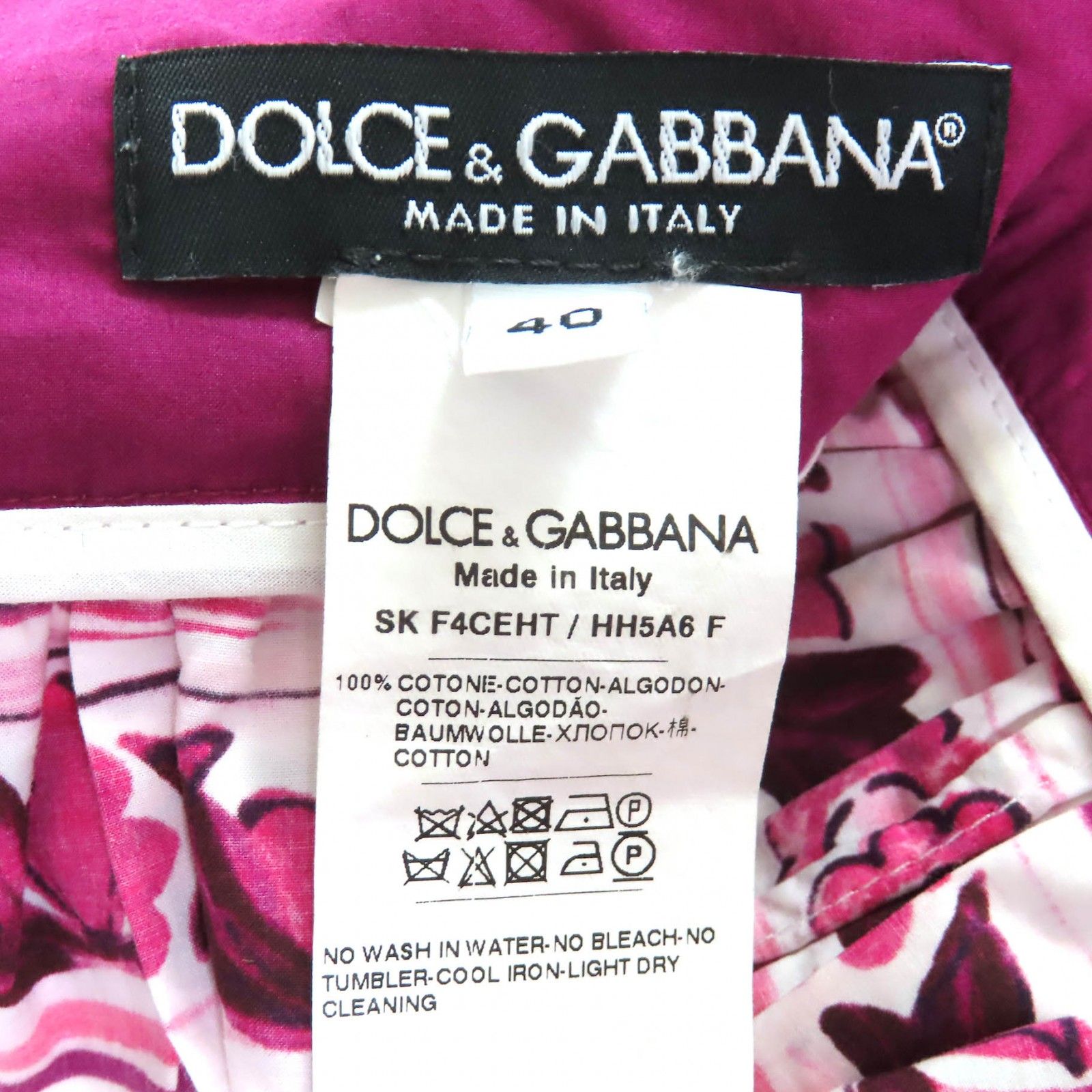 美品△DOLCE&GABBANA ドルチェ＆ガッバーナ マヨリカ コットン100％ 黒